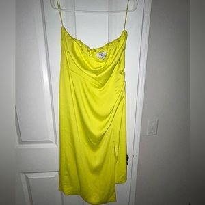 Strapless maxi dress.